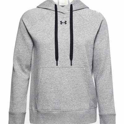 Tröja med huva Dam Under Armour Rival Ljusgrå (Storlek: M)