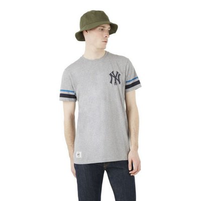 T-shirt New Era Heritage Stripe New York Yankees Grå Ljusgrå (Storlek: M)