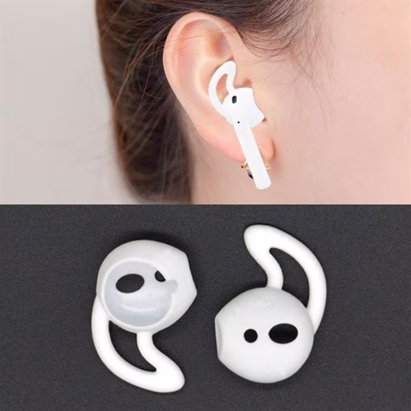 Silikon-earhooks för Apple AirPods - Vita