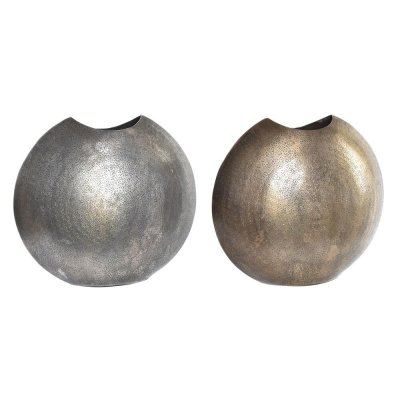 Vas DKD Home Decor Silvrig Gyllene Aluminium (36 x 14 x 33 cm) (2 antal) 