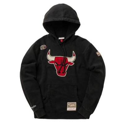 Tröja med huva Barn Mitchell & Ness Chicago Svart (Storlek: M)