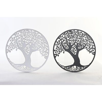 Väggdekoration DKD Home Decor Träd Metall (2 antal) (40 x 1 x 40 cm)