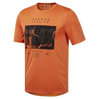 T-shirt med kortärm Herr Reebok RUN CREW TEE DY8322 Orange (Storlek: 2XL)
