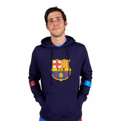 Tröja med huva Herr F.C. Barcelona Marinblå (Storlek: S)