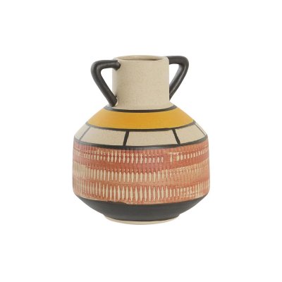 Vas DKD Home Decor Keramik Terrakota n Multicolour (13,4 x 13,4 x 15,6 cm)