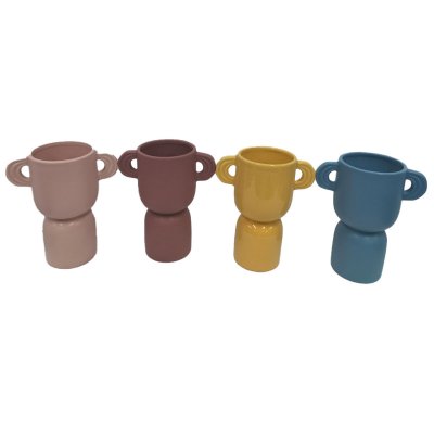 Vas DKD Home Decor Blå Rosa Terrakota n Dolomite Senap Urban (14 x 8 x 17 cm) (4 antal)
