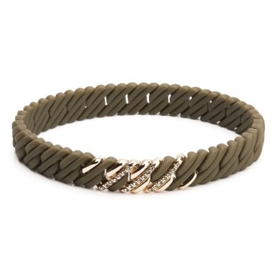Damarmband TheRubz 15-100-362 Gyllene Rostfritt stål Grön Silikon (One size)