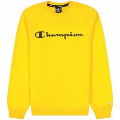 Tröja utan huva Herr Champion Crewneck Gul (Storlek: S)