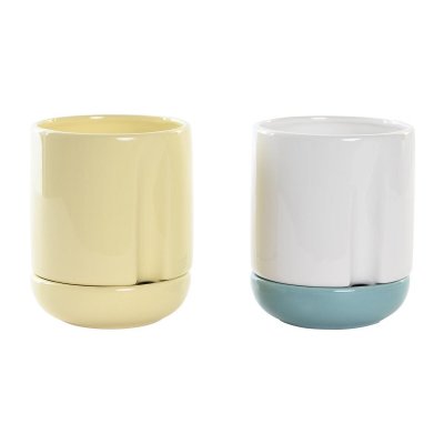 Kruka DKD Home Decor Dvobarvna Dolomite 4 antal (12 x 12 x 15 cm)