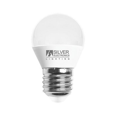 Sfärisk LED-lampa Silver Electronics 960727 E27 7W (Välj alternativ: 5000K)