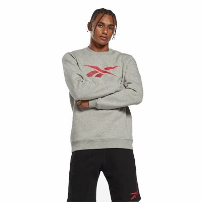 Tröja utan huva Herr Reebok Identity Grå (Storlek: M)