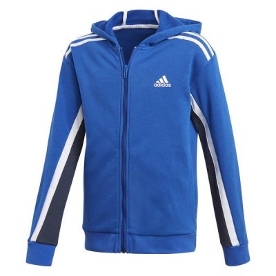 Tröja med huva Unisex Adidas B BOLD FZ HD Blå Barn (Färg: Blå, Storlek: XS)