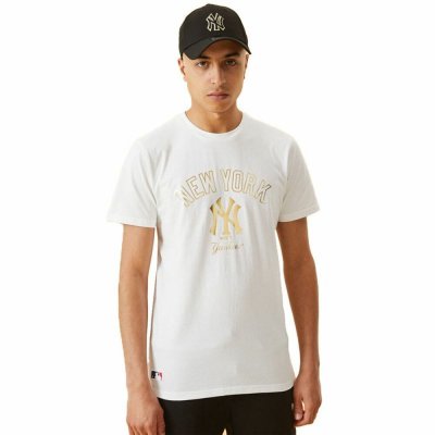 T-shirt med kortärm Herr New Era MLB Metallic Grapich Print Vit (Storlek: XL)