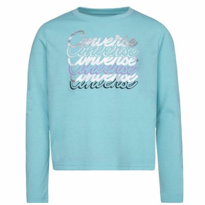 Tröja utan luva, Flickor Converse Shine Graphic Boxy Aquamarine (Storlek: 10-12 år)
