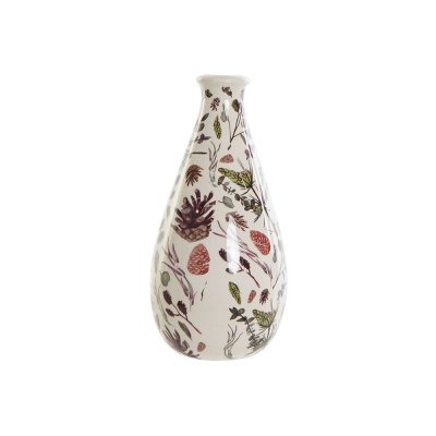 Vas DKD Home Decor Ananas Vit Grön (13 x 13 x 26 cm)