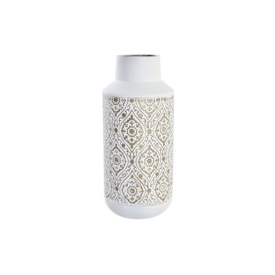 Vas DKD Home Decor Gyllene Metall Vit Arab (16 x 16 x 36,5 cm)