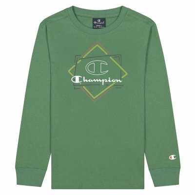 Långärmad t-shirt, Barn Champion Athletic Crewneck Grön (Storlek: 7-8 år)