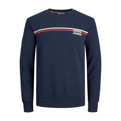 Tröja utan huva Herr Jack & Jones JJATLAS SWEAT CREW NECK 12224602 Marinblå (Storlek: XXL)