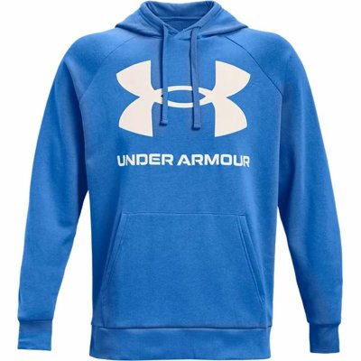 Tröja med huva Herr Under Armour Rival Big Logo Blå (Storlek: M)