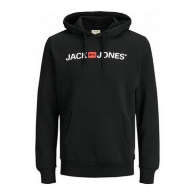 Tröja med huva Herr Jack & Jones JJECORP OLD LOGO 12137054 Svart (Storlek: L)