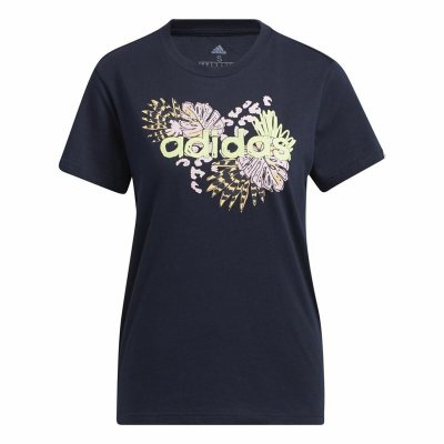 T-shirt med kortärm Dam Adidas Farm Print Graphic Mörkblå (Storlek: L)