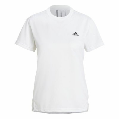 T-shirt med kortärm Dam Adidas Aeroready D2M 3 Stripes Vit (Storlek: S)