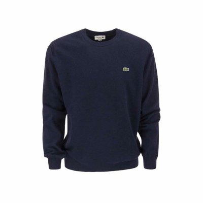 Tröja utan huva Herr Lacoste Tricot Marinblå (Storlek: M)
