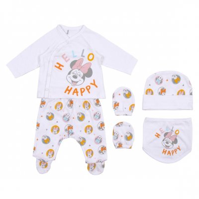 Set av kläder Minnie Mouse 4 Delar Vit (1 månad)