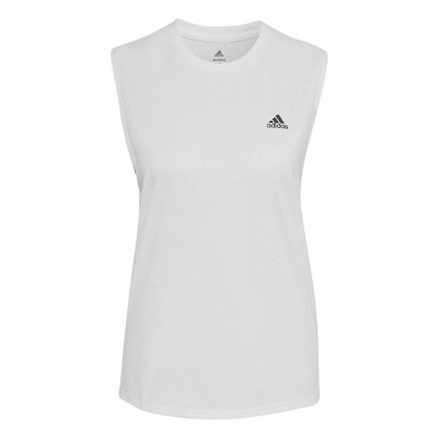 Ärmlös sporttröja Dam Adidas Muscle Run Icons Vit (Storlek: M)