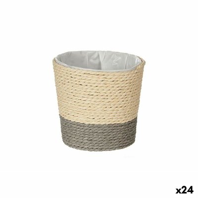 Kruka Naturell Grå Snöre Plast (11 x 10,5 x 11 cm) (24 antal)