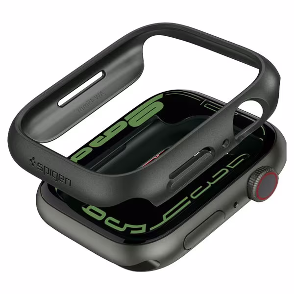 Spigen Thin Fit Skydd Apple Watch 7 45mm Grön