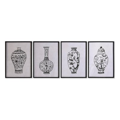 Tavla DKD Home Decor Gran Glas Vas (50 x 70 x 2,5 cm) (4 antal)