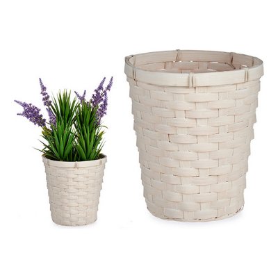 Kruka Vit PVC Bambu (20 x 19 x 20 cm)