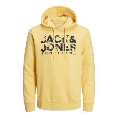 Tröja med huva Herr Jack & Jones JJBECS SHAPE SWEAT HOOD 12225417 Gul (Storlek: L)