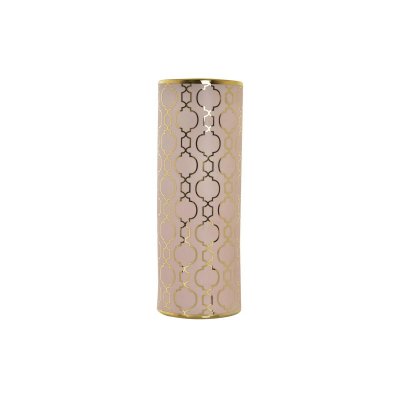 Vas DKD Home Decor Porslin Rosa Gyllene Orientalisk (13,5 x 13,5 x 36 cm)