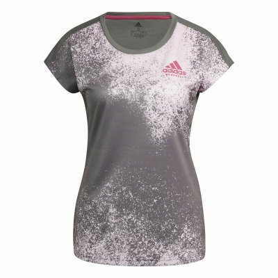 T-shirt med kortärm Dam Adidas Mörkgrå (Storlek: M)