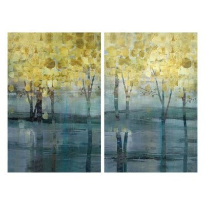 Tavla DKD Home Decor S3018286 Träd Modern (60 x 3 x 90 cm) (2 antal)
