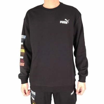Tröja utan huva Herr Puma Repeat Graphic Crew Svart (Storlek: M)