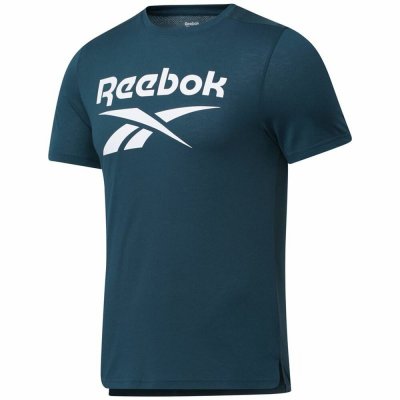 T-shirt med kortärm Herr Reebok Workout Ready Supremium Turkos (Storlek: L)