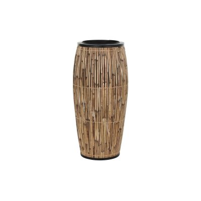 Kruka DKD Home Decor Naturell Svart Metall Rattan (40 x 40 x 82 cm)