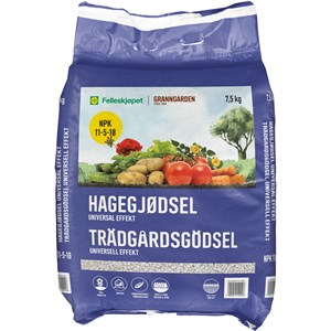 Trädgårdsgödsel 11-5-18, 7,5 kg