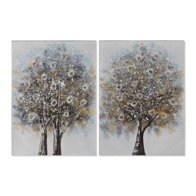 Tavla DKD Home Decor Träd (2 antal) (50 x 3 x 70 cm)