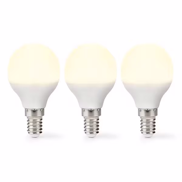Nedis Frostad LED-lampa Varmvit E14, G45, 4.9W, 470lm, 2700K - 3-pack