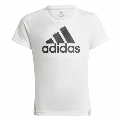 Barn T-shirt med kortärm Adidas Designed To Move Vit (Storlek: 11-12 år)