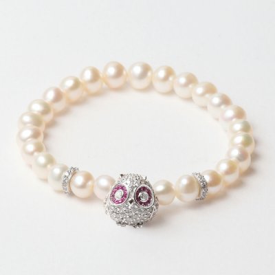 Damarmband Lancaster JLA-BR-OWL-1-WH Silvrig Vit Sterlingsilver 16 mm