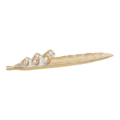 Bricka DKD Home Decor 8424001813735 Dekorations Blad Gyllene Harts Löv av en växt (40 x 7.8 x 5.3 cm) (40 cm)