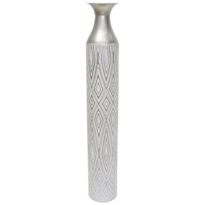 Vas DKD Home Decor Metall Kolonial Silvrig (14 x 14 x 89 cm)
