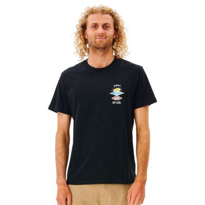 T-shirt med kortärm Herr Rip Curl Search Essential Svart (Storlek: S)