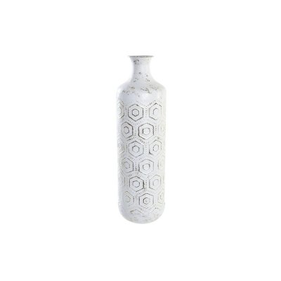 Vas DKD Home Decor Gyllene Metall Vit Orientalisk (17 x 17 x 56 cm)
