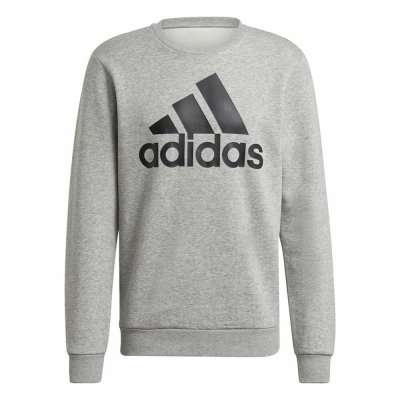 Tröja utan huva Herr Adidas Essentials Big Logo Grå (Storlek: S)